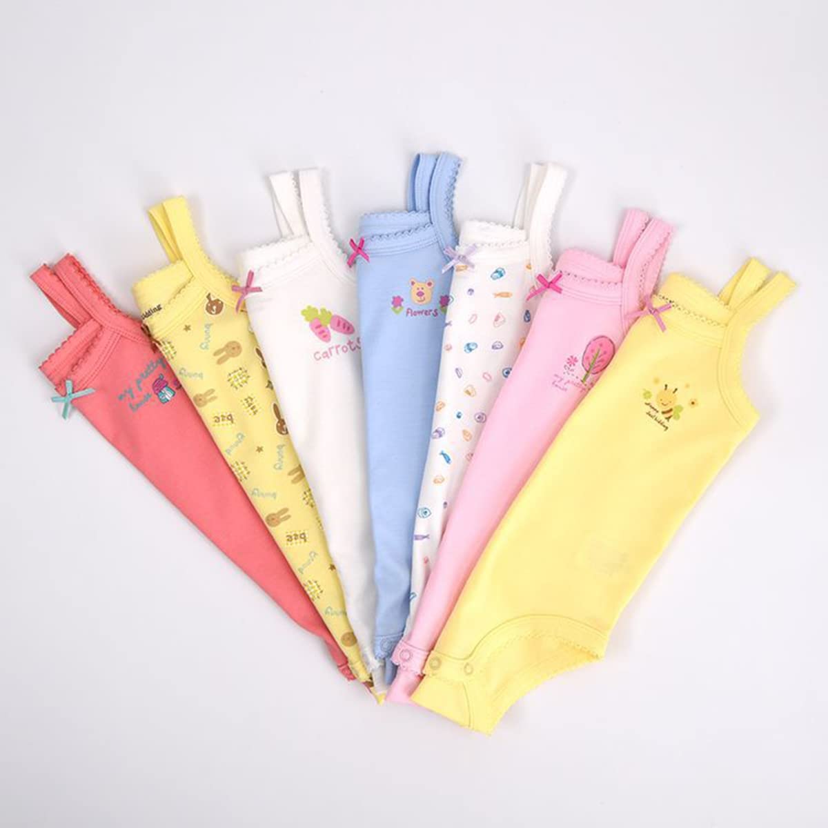 Baby Girls Spaghetti Strap Bodysuit Sleeveless Baby Tank Top Cotton Baby One-Pieces Pack of Summer Baby Clothes Outfit - Image 2